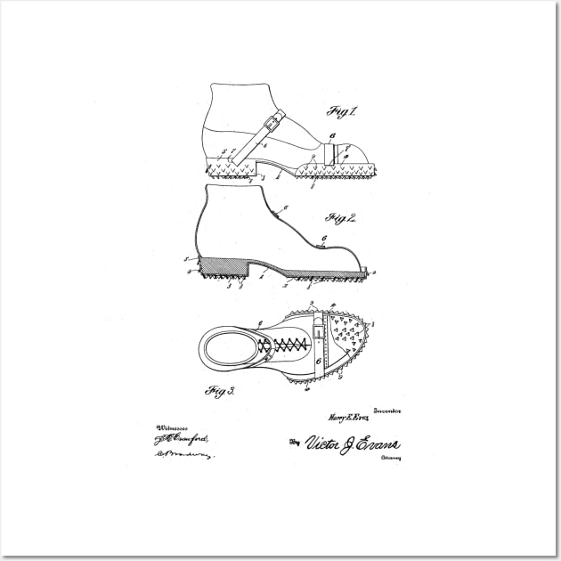 Roofer's Shoe Vintage Patent Hand Drawing Wall Art by TheYoungDesigns